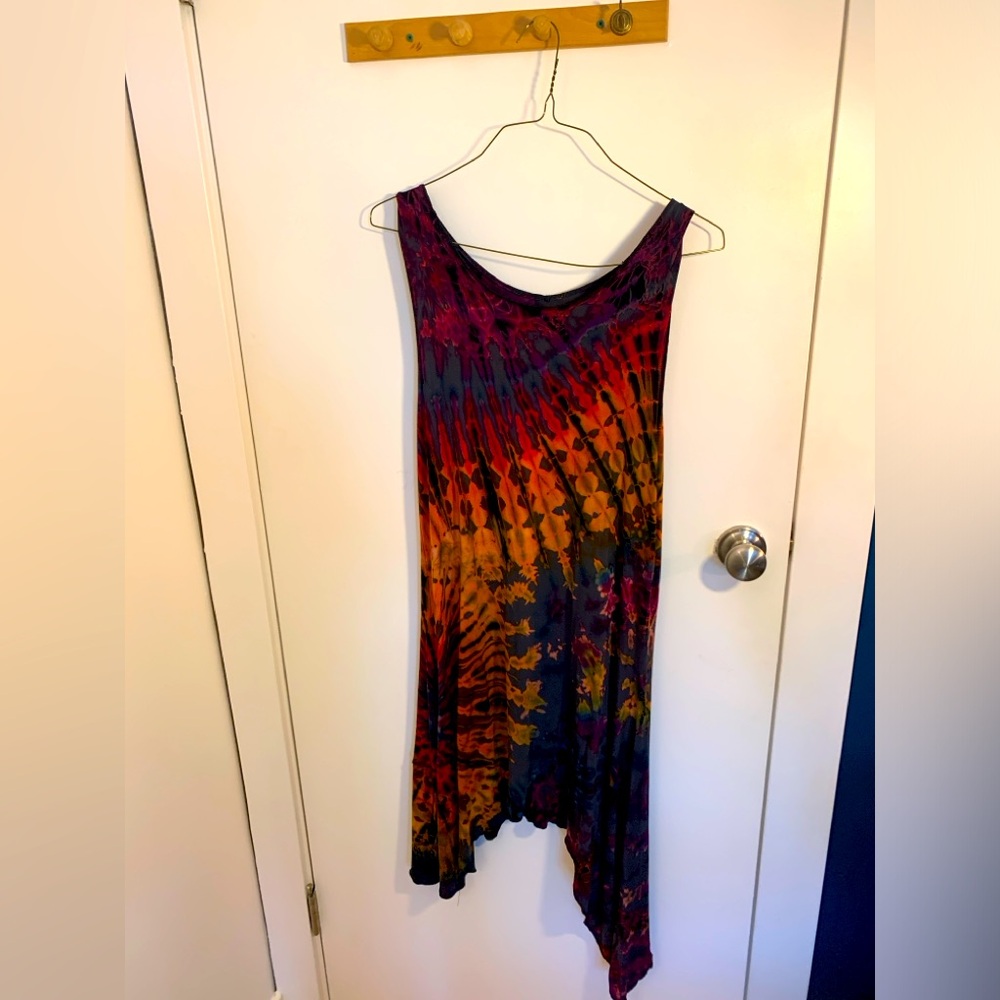 Tie-dye Asymmetrical Dress